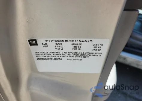 2006 Buick Lacrosse Cxl из США, поврежденный, VIN 2G4WD582661205851